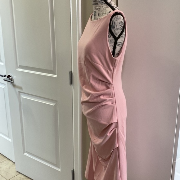 New Pink Bodycon Midi Sleeveless Dress - Picture 7 of 9